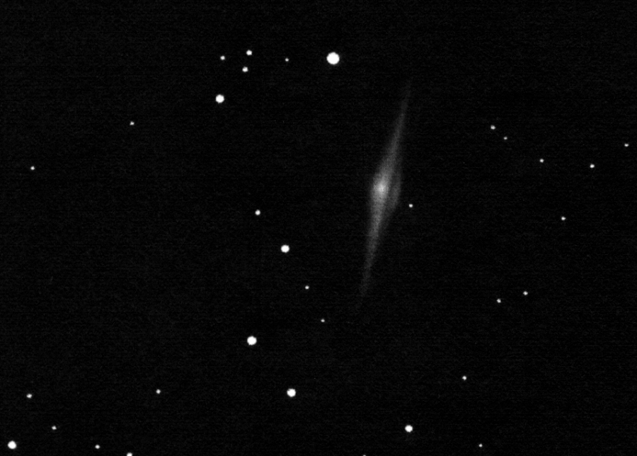 NGC 4565 drawing inverted into positive.