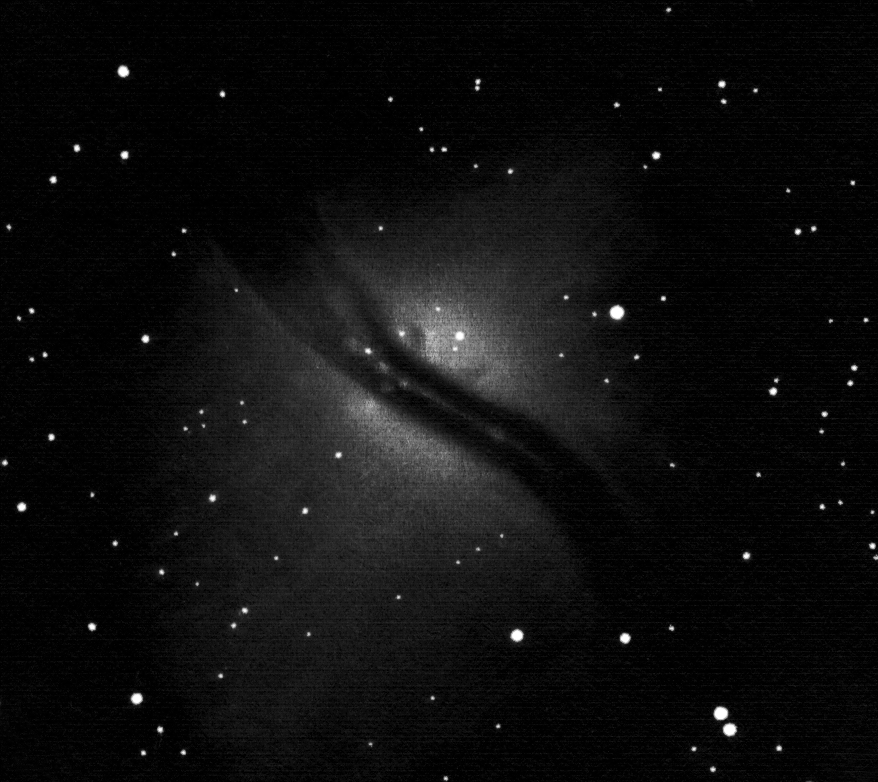 NGC 5128, pozitívba fordított rajz.