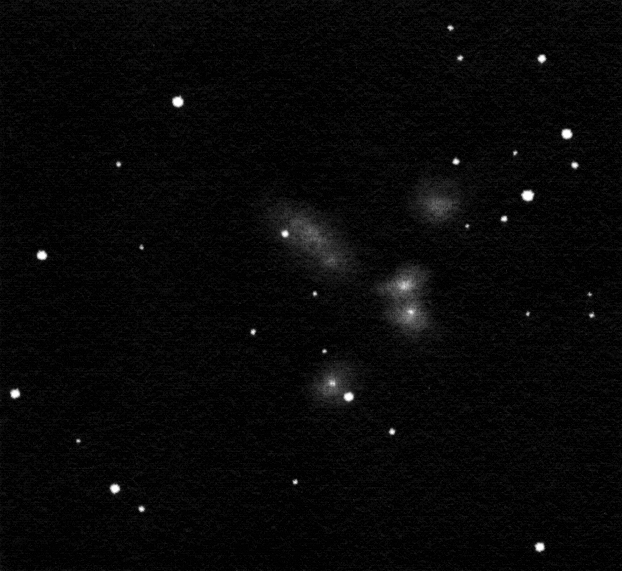 Stephan's quintet drawing inverted into positive.