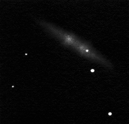 M 82 + SN 2014J drawing inverted into positive.