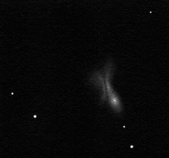 NGC 520 drawing inverted into positive.