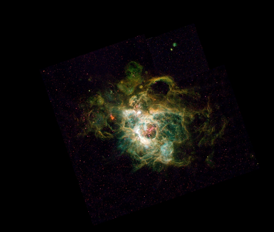 Az NGC 604 csillagkeletkezési terület az M 33-ban a Hubble Űrtávcső felvételén.
