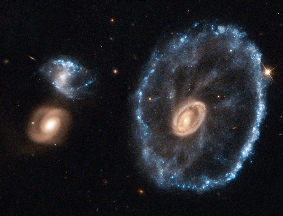 Hubble image of the Cartwheel Galaxy.