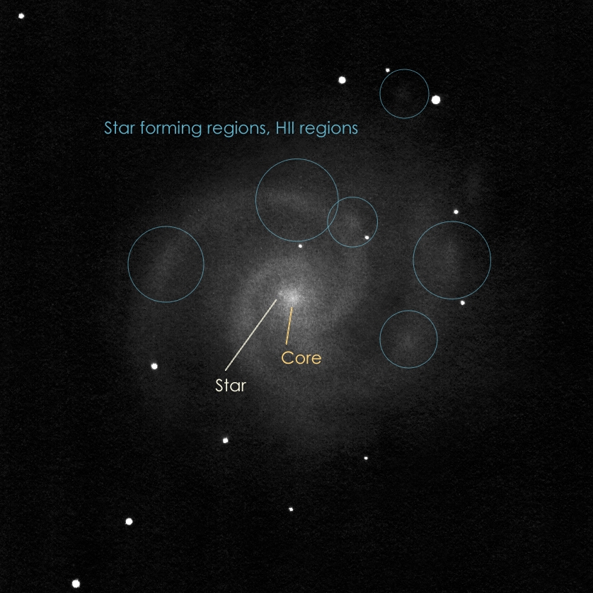 Star forming regions in M 74.
