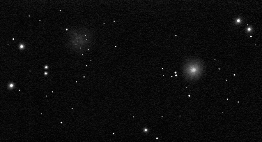 M 53 - NGC 5053, pozitívba fordított rajz.