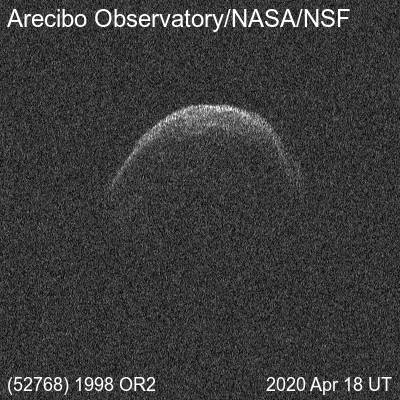 Radarfelvétel az (52768) 1998 OR2 kisbolygóról az arecibói radarral.