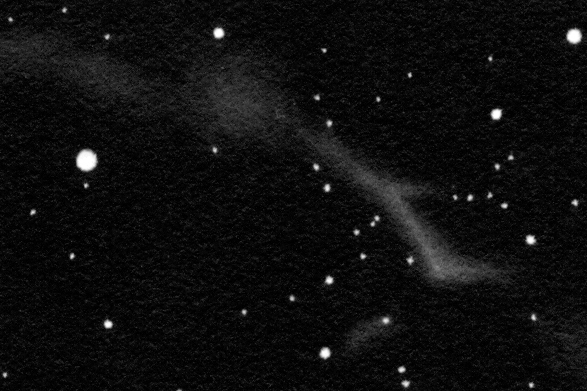 A Vela Szupernóva-maradvány részlete. 10 cm-es Newton távcsővel készüét rajz.
