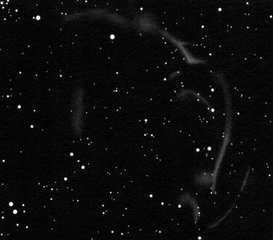Vela Supernova Remnant drawing inverted into positive.
