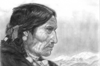 Irokéz indián portré