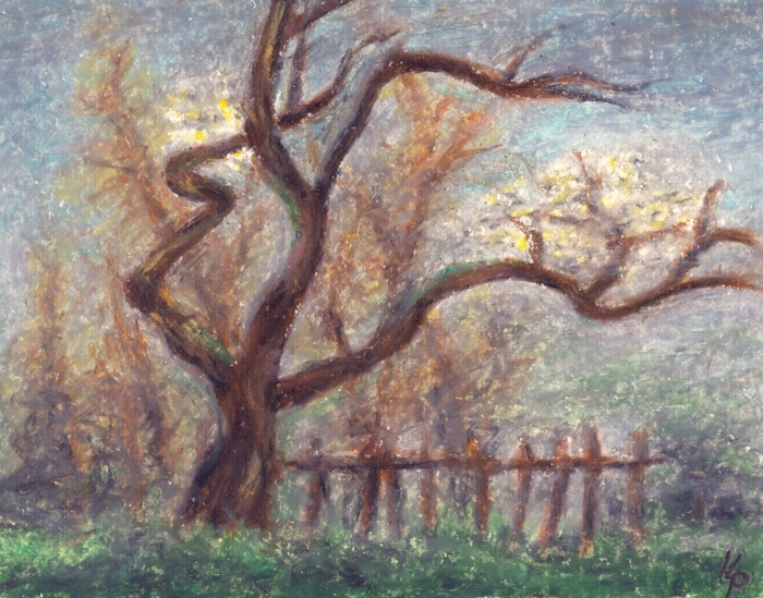 Landscape with fruit tree